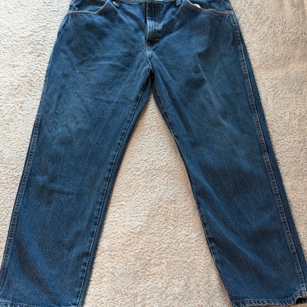Rustler Men’s Straight-Leg Dark Blue Jeans